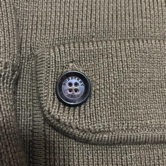 Burberry Brit Olive Green Knit Sweater with Toggle Buttons - Picture 4 of 9